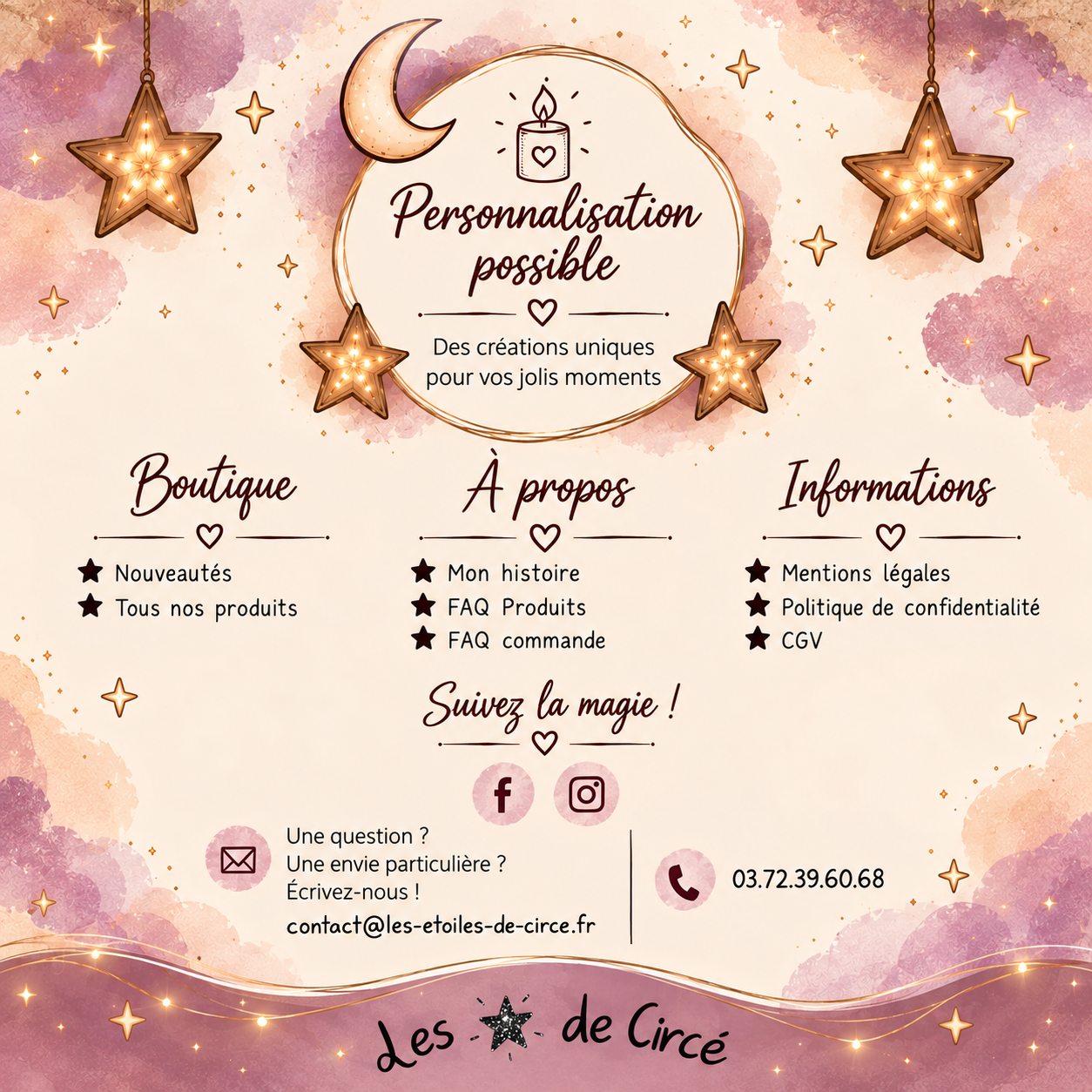 Footer mobile Les Etoiles de Circé